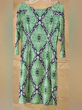 J. McLaughlin Green and Navy Dress